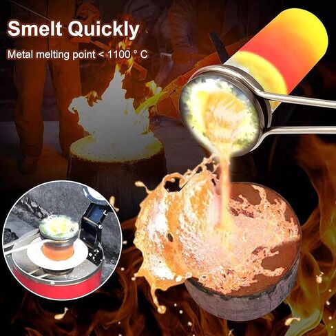 Electric Gold Melting Furnace Kit, PID Digital Induction Heating Metal Melter with 1400W Resistant Silver Graphite Crucible Solder Pots in Kuwait