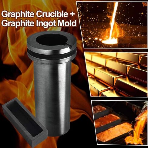 Electric Gold Melting Furnace Kit, PID Digital Induction Heating Metal Melter with 1400W Resistant Silver Graphite Crucible Solder Pots in Kuwait