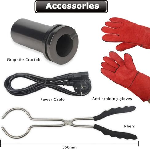 Electric Gold Melting Furnace Kit, PID Digital Induction Heating Metal Melter with 1400W Resistant Silver Graphite Crucible Solder Pots in Kuwait