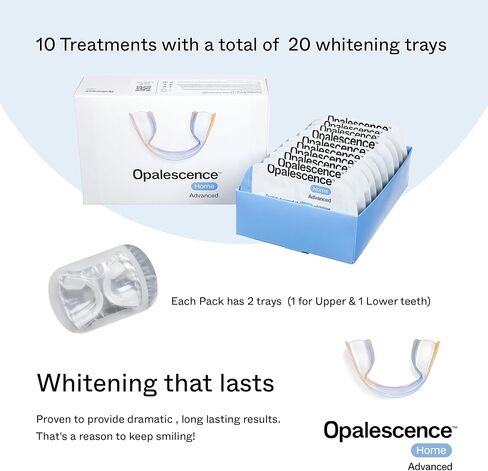 Opalescence Home Advance Gel Prefiled That Thating Rays 15 ٪-(10 علاجات) مجموعة أدوات تبييض الأسنان بيروكسيد الهيدروجين-تعزيز الصواني 5822-T in Kuwait