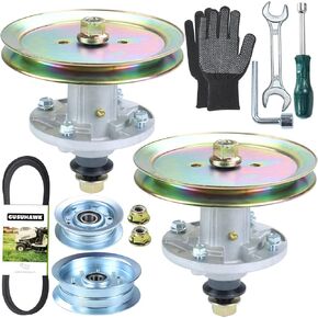 2 Pack Pre-Greased GY21098 Spindle Assembly with GX20367 Pulley Replaces GY20454, GY20962, AUC15811 for D110, D130, E120, LA115, D105, E100, LA105, D125, E130, D100, LA110, 105, 115 Tractors in Kuwait