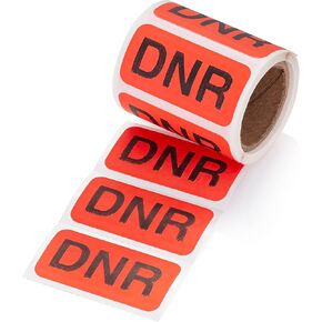 Carstens Medical Stickers – DNR Alert and Instruction Labels for Medical Charts, Red and Black, Roll of 100 Patient Chart Labels, W1.5" x H.75" in Kuwait