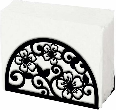 SUPERDANT Napkin Holder for Tables Flowers Fan Design Iron Napkin Dispenser for Kitchen Vintage Tabletop Tissue Stand Rustic Cloth Napkins Holders for Farmhouse Restaurants Hotel Home Party Decor in Kuwait