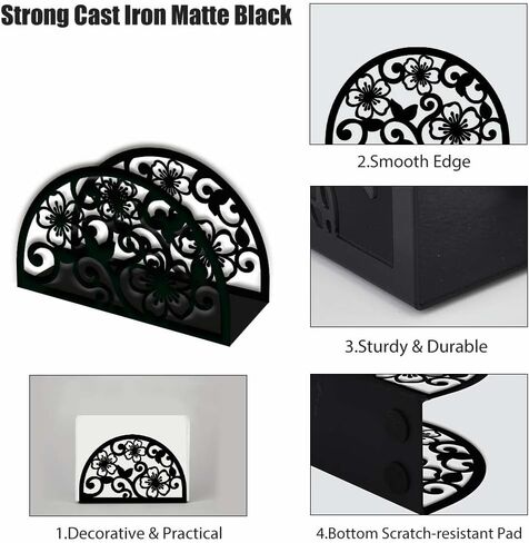 SUPERDANT Napkin Holder for Tables Flowers Fan Design Iron Napkin Dispenser for Kitchen Vintage Tabletop Tissue Stand Rustic Cloth Napkins Holders for Farmhouse Restaurants Hotel Home Party Decor in Kuwait