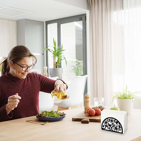 SUPERDANT Napkin Holder for Tables Flowers Fan Design Iron Napkin Dispenser for Kitchen Vintage Tabletop Tissue Stand Rustic Cloth Napkins Holders for Farmhouse Restaurants Hotel Home Party Decor in Kuwait