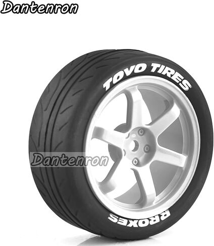 1/10 RC On Road Tires OD 68mm and Hard Plastic Street Wheels 12mm Hex Touring Tyres for 1:10 Rally Racing Drift Car Tamiya TT01 TT02 XV01 HPI KYOSHO HSP PTG2 Traxxas TA06 A959 4PCS (White) in Saudi Arabia