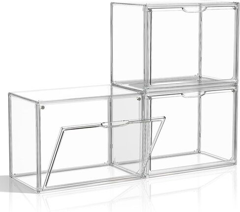 Purse Storage Organizer for Closet 3 Packs Clear Handbag Storage Organizer Acrylic Display Case for Collectibles Stackable Bag Organizer with Magnetic Door for Backpack, Figure, XXX-Large in Kuwait