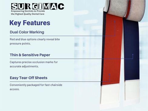 أوراق الورق التعبير - مؤشر ملامسة لدغة لمحاذاة الأسنان ، شرائط العلامات المتاح ، 72/bx (أحمر/أزرق ، حدوة حصان) in Kuwait