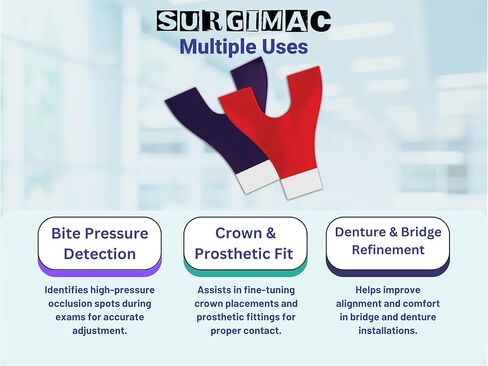 أوراق الورق التعبير - مؤشر ملامسة لدغة لمحاذاة الأسنان ، شرائط العلامات المتاح ، 72/bx (أحمر/أزرق ، حدوة حصان) in Kuwait