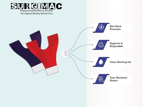 أوراق الورق التعبير - مؤشر ملامسة لدغة لمحاذاة الأسنان ، شرائط العلامات المتاح ، 72/bx (أحمر/أزرق ، حدوة حصان) in Kuwait