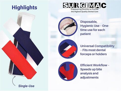 أوراق الورق التعبير - مؤشر ملامسة لدغة لمحاذاة الأسنان ، شرائط العلامات المتاح ، 72/bx (أحمر/أزرق ، حدوة حصان) in Kuwait