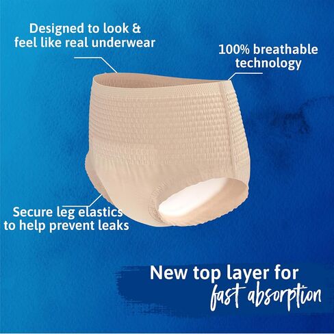 TENA Sensitive Care Adult Incontinence Underwear for Women, Maximum, Large, Beige, Disposable, 80 Count (New Sizing) in Saudi Arabia