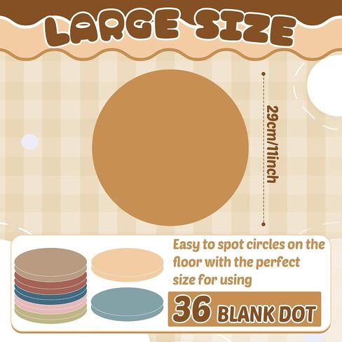 12Pack Colorful Erase Circles 11.4 Inch Large Dry Erase Table Dots Paper Stickers Floor Dots Sticker for Elementary Kindergarten Preschool School Classroom Tables Wall Decoration(Boho Colors) in Saudi Arabia
