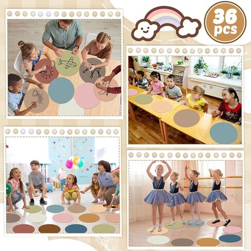 12Pack Colorful Erase Circles 11.4 Inch Large Dry Erase Table Dots Paper Stickers Floor Dots Sticker for Elementary Kindergarten Preschool School Classroom Tables Wall Decoration(Boho Colors) in Saudi Arabia