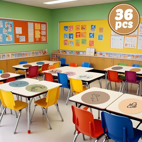 12Pack Colorful Erase Circles 11.4 Inch Large Dry Erase Table Dots Paper Stickers Floor Dots Sticker for Elementary Kindergarten Preschool School Classroom Tables Wall Decoration(Boho Colors) in Saudi Arabia