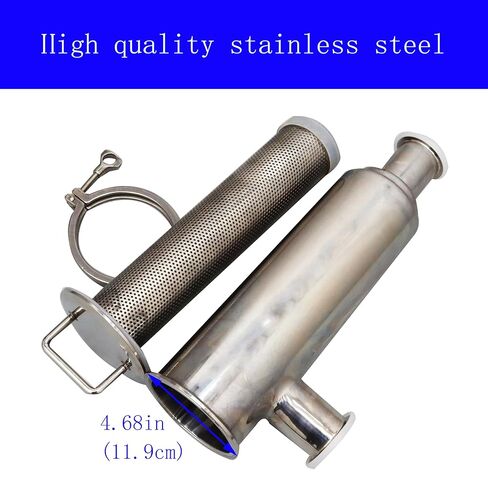 TECHTONGDA Water Filter Strainer L-Type 304 Stainless Steel 2inch Inlet Outlet 100 Mesh Quick Tri Clamp 17.7inch Length in Kuwait