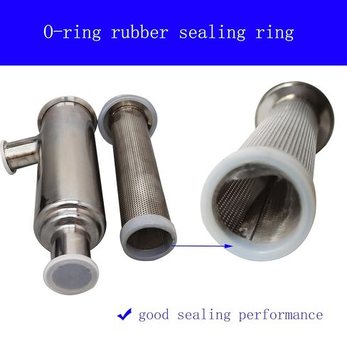 TECHTONGDA Water Filter Strainer L-Type 304 Stainless Steel 2inch Inlet Outlet 100 Mesh Quick Tri Clamp 17.7inch Length in Kuwait