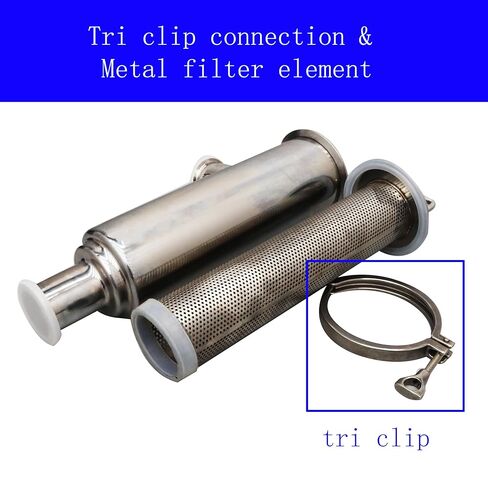 TECHTONGDA Water Filter Strainer L-Type 304 Stainless Steel 2inch Inlet Outlet 100 Mesh Quick Tri Clamp 17.7inch Length in Kuwait
