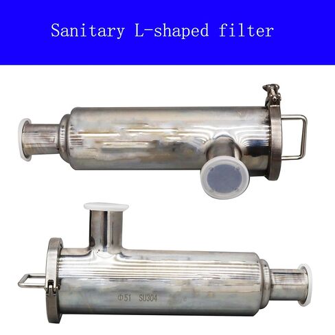 TECHTONGDA Water Filter Strainer L-Type 304 Stainless Steel 2inch Inlet Outlet 100 Mesh Quick Tri Clamp 17.7inch Length in Kuwait