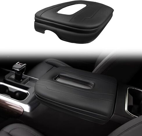 Muslogy Center Console Armrest Cover Compatible with Ford F250 F350 F450 2011-2016 Super Duty Comfort Armrest Pad Arm Rest Cushion Vegan Leather Protector Regular Thick(Bucket Seat ONLY) in Saudi Arabia