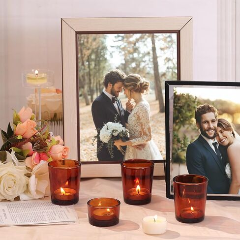 12pcs Assorted Votive Candle Holders, Clear Glass Candle Holder for Floating Candles, Tealight Candle Holder for Table Centerpiece, Wedding and Party Decor in Kuwait