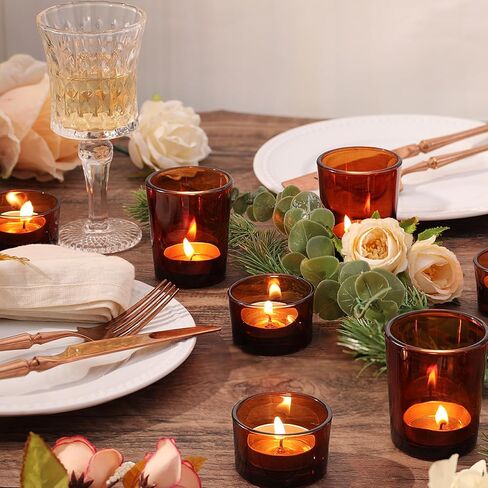 12pcs Assorted Votive Candle Holders, Clear Glass Candle Holder for Floating Candles, Tealight Candle Holder for Table Centerpiece, Wedding and Party Decor in Kuwait