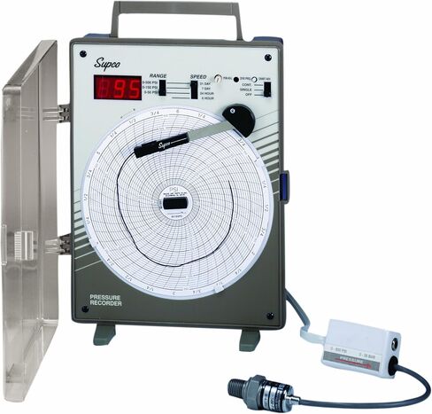 Supco CR87P Pressure Circular Chart Recorder, 0/500 psi, 6" Chart Diameter, 110-120V Voltage in Saudi Arabia