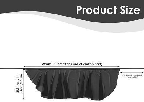 Lusofie Dance Skirts for Women with Elastic Ties Short Ballet Skirt Sheer Chiffon Adjustable Women's Ballet Wrap Skirt Adult in Kuwait