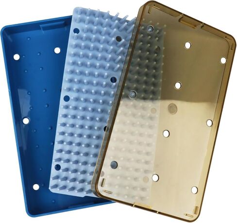 Dental Plastic Sterilization Tray Box Instrument Autoclavebale Detachable Stand Box Holder with Silicone Mat (Large) in Saudi Arabia