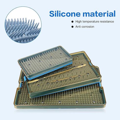Dental Plastic Sterilization Tray Box Instrument Autoclavebale Detachable Stand Box Holder with Silicone Mat (Large) in Saudi Arabia