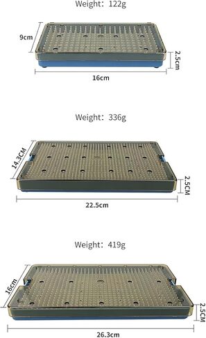 Dental Plastic Sterilization Tray Box Instrument Autoclavebale Detachable Stand Box Holder with Silicone Mat (Large) in Saudi Arabia
