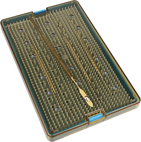 Dental Plastic Sterilization Tray Box Instrument Autoclavebale Detachable Stand Box Holder with Silicone Mat (Large) in Saudi Arabia