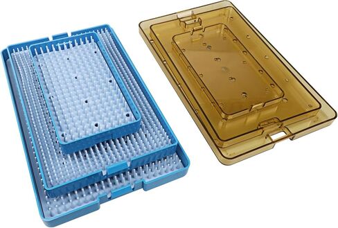 Dental Plastic Sterilization Tray Box Instrument Autoclavebale Detachable Stand Box Holder with Silicone Mat (Large) in Saudi Arabia