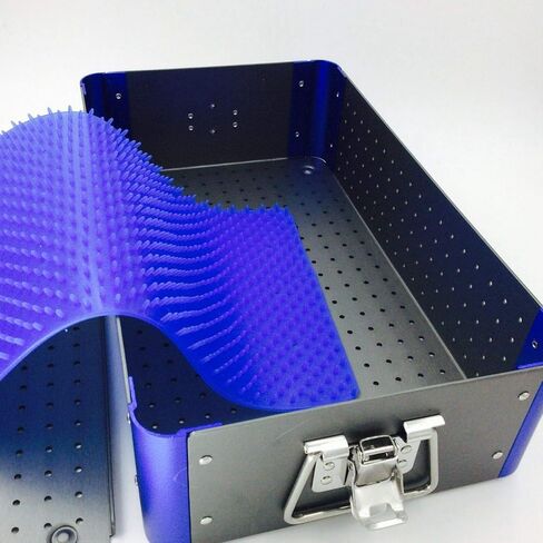 Aluminium Alloy Sterilization Tray case with Silicone mat Surgical Instrument in Kuwait