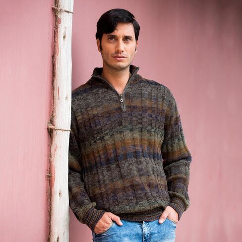 NOVICA Men's 100% alpaca sweater, Traveler' in Saudi Arabia
