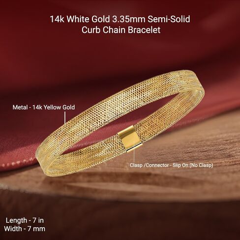Diamond2Deal Solid 14k Gold Two-tone Polished Stretch Bangle Bracelet in Saudi Arabia