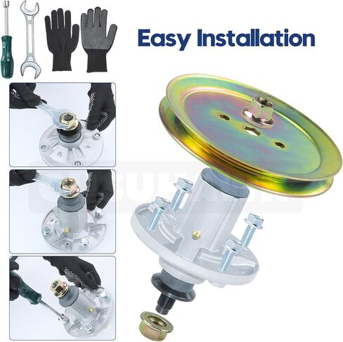 2 Pack Pre-Greased GY21098 Spindle Assembly with GX20367 Pulley Replaces GY20454, GY20962, AUC15811 for D110, D130, E120, LA115, D105, E100, LA105, D125, E130, D100, LA110, 105, 115 Tractors in Kuwait