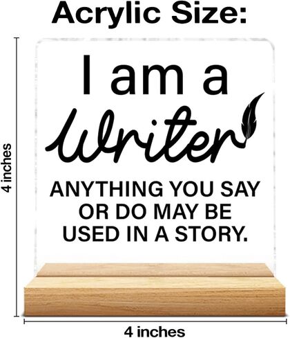 Writer Gifts for Women, Funny Gifts for Writers Authors Typewriter Novelist, It's a Good Day to Write Acrylic Plaque Sign with Wooden Stand Home Office Decor in Kuwait