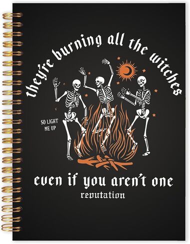 Qabliqo Coquette Peach Gothic Skull Spiral Notebooks, Snarky Skeleton Journals for Writing, Sarcastic Goth Journal for Women, Funny Gothic Notebook for Note Taking, 5.5x8.3 Inch in Saudi Arabia