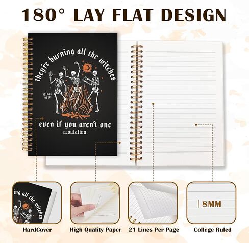 Qabliqo Coquette Peach Gothic Skull Spiral Notebooks, Snarky Skeleton Journals for Writing, Sarcastic Goth Journal for Women, Funny Gothic Notebook for Note Taking, 5.5x8.3 Inch in Saudi Arabia