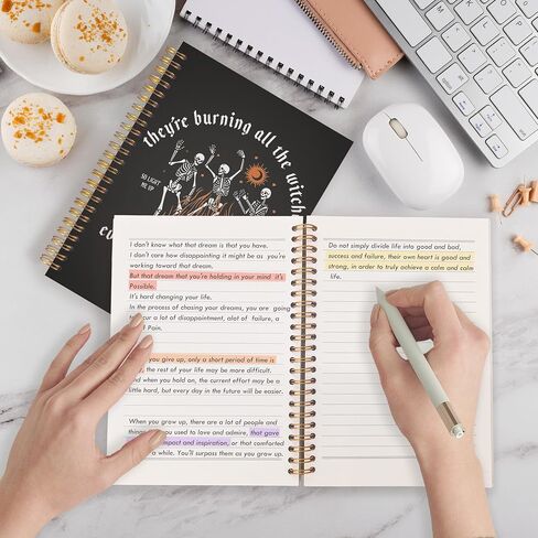 Qabliqo Coquette Peach Gothic Skull Spiral Notebooks, Snarky Skeleton Journals for Writing, Sarcastic Goth Journal for Women, Funny Gothic Notebook for Note Taking, 5.5x8.3 Inch in Saudi Arabia