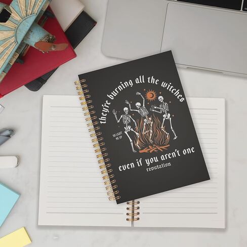 Qabliqo Coquette Peach Gothic Skull Spiral Notebooks, Snarky Skeleton Journals for Writing, Sarcastic Goth Journal for Women, Funny Gothic Notebook for Note Taking, 5.5x8.3 Inch in Saudi Arabia