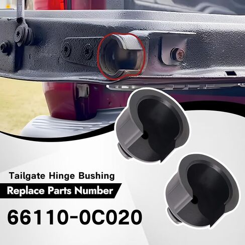 2Pcs 66110-0C020 Tailgate Hinge Bushing Insert Rear Right Fit for 2007-2024 Tundra SR Fit for 2007-2024 Tundra SR5 Passenger Side Tail Gate Replace for 661100C020 in Kuwait