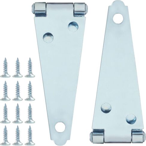 Hordion 2Pcs Strap Hinge Shed Door Hinges, 5 Inch Heavy Duty Gate Hinges Black Tee Hinge with Screws for Wood Gate Cabinet Door, Silver in Saudi Arabia