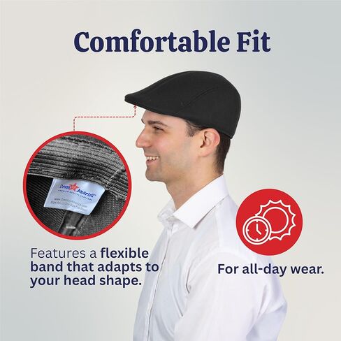 Dress Up America Newsboy Cap for Men - Classic Flat Cap Cabbie Hat - Comfortable and Timeless Irish Headwear for Adults in Kuwait