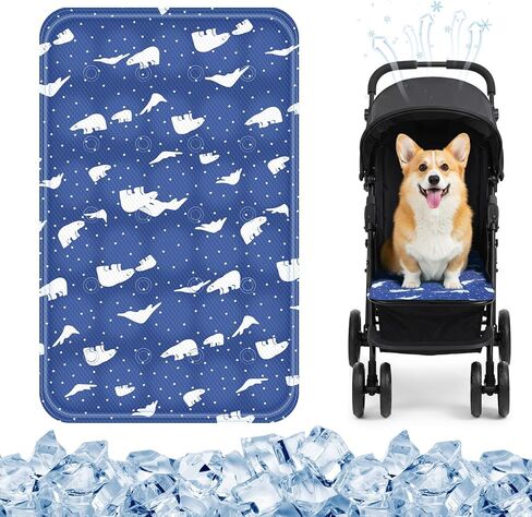 Nuanchu Dog Stroller Cooling Mat Waterproof Outdoor Pet Cooling Mat 11.8 x 19.88 Inch Washable Summer Cat Sleeping Blanket for Small Medium Pet Stroller in Kuwait