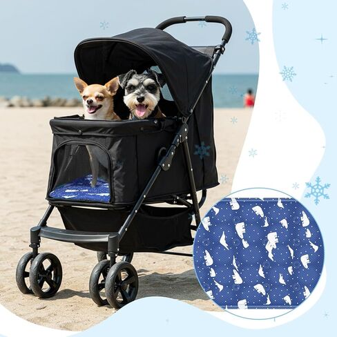 Nuanchu Dog Stroller Cooling Mat Waterproof Outdoor Pet Cooling Mat 11.8 x 19.88 Inch Washable Summer Cat Sleeping Blanket for Small Medium Pet Stroller in Kuwait