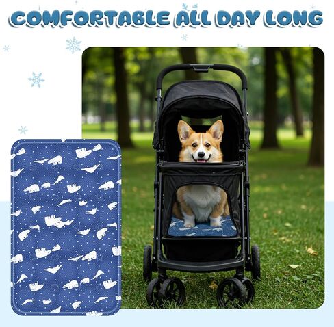 Nuanchu Dog Stroller Cooling Mat Waterproof Outdoor Pet Cooling Mat 11.8 x 19.88 Inch Washable Summer Cat Sleeping Blanket for Small Medium Pet Stroller in Kuwait