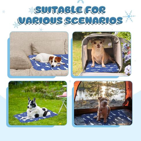 Nuanchu Dog Stroller Cooling Mat Waterproof Outdoor Pet Cooling Mat 11.8 x 19.88 Inch Washable Summer Cat Sleeping Blanket for Small Medium Pet Stroller in Kuwait