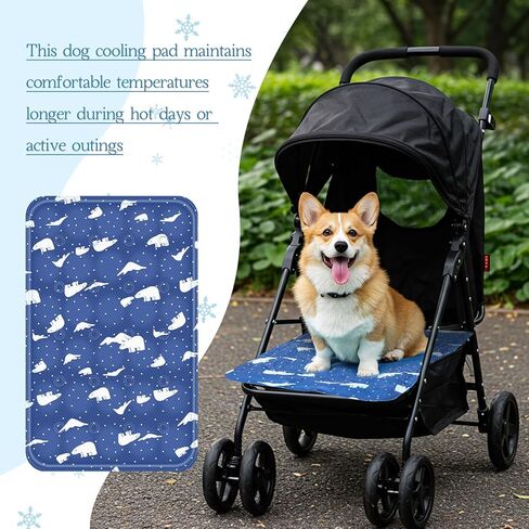 Nuanchu Dog Stroller Cooling Mat Waterproof Outdoor Pet Cooling Mat 11.8 x 19.88 Inch Washable Summer Cat Sleeping Blanket for Small Medium Pet Stroller in Kuwait